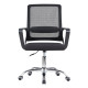 Black Mesh Office Chair with Chrome Frame, Medium-back, and Adjustable Height Mechanism, Featuring a Breathable Mesh Design and Ergonomic Support, on a Five-Star Base with Castors, from Brand 67, Model C4029.