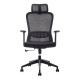 The Black Mesh with Black Nylon Frame High-Back Office Chair features a tall mesh back, adjustable headrest, fixed armrests, and a sturdy black nylon base with smooth-rolling castors.