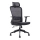 Black Ergonomic Work Chair with Mesh Back and Black Nylon Frame, High-back Design and Adjustable Features, from Brand 67, in a Sleek and Modern Style, on Five-Star Base with Wheels.