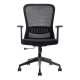 Black Mesh Office Chair with Black Nylon Frame, Medium-back, and Armrests on a Five-Star Base with Wheels, Ideal for Home Office Furniture, Showcasing Ergonomic Design and Comfort Features from Brand 67.