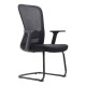 The Black Mesh with Steel Sleigh Frame Visitor Office Chair features a mesh back, padded seat, black steel sleigh frame, and nylon armrests.