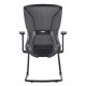 Black Mesh Office Chair with Black Steel Sleigh Frame, Suitable as a Chair for SMEs, Featuring a Breathable Mesh Back and Ergonomic Design, by Brand 67, in a Stylish and Comfortable Design.