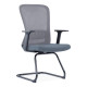 The Grey Mesh with Black Frame Visitor Office Chair Features a Grey Mesh Back, Nylon Armrests, and a Black Steel Sleigh Base.