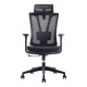 Black Mesh High-back Office Chair with Black Nylon Frame, Adjustable Headrest and Ergonomic Design, from 67 Brand, Ideal for South Africa Office Furniture, Featuring a Sturdy Base and Armrests, in a Sleek and Modern Style.