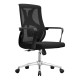 C4014 Black Mesh with Chrome Frame Medium-Back Office Chair