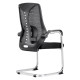 The Black Mesh with Chrome Frame High-back Office Chair Features a Tall Black Mesh Back, Fixed Armrests, Padded Seat, and a Chrome Star Base with Castors.