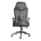 The Black Mesh with Black Nylon Frame High-back Office Chair Features a Mesh Backrest with Headrest, Black Nylon Frame, Armrests, and Base with Castors.