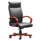 DB014 Mahogany Leather Combo with Wooden Frame Executive High-Back Office Chair