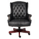 K084 Black Bonded Leather with Wooden Frame Executive High-Back Office Chair