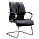 DB083B Black Polyurethane Leather with Chrome Sleigh Base Visitor Office Chair