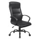 DB042 Black Polyurethane Leather with Steel Base High-Back Office Chair