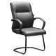 DB042B Black Polyurethane Leather with Black Steel Sleigh Base Visitor Office Chair