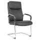 DB109B Black Polyurethane Leather with Chrome Sleigh Base Executive Visitor Office Chair