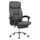 DB120 Black Polyurethane Leather with Footrest High-Back Office Chair