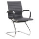 A Stylish Eames-Inspired Visitor Office Chair with a Sleek Chrome Frame and PU Leather Finish. Features Chrome Armrests with Padded PU Sleeves and a Sturdy Chrome Sleigh Base.