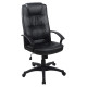 Brooklyn High-back Office Chair, Black PVC Upholstered High-back Office Chair, Pp Loop Arm.