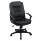Brooklyn Medium-Back Office Chair, Black PVC Upholstered Mid Back Office Chair, PP Loop Arm