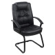 Brooklyn Visitor Office Chair, Black PVC Upholstered, Pp Loop Arm.