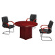 H003 Round Conference Table - Mahogany Veneer