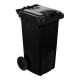 All-weather Wheelie 80L Black Bin