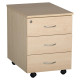 Sorted Mobile Pedestal, 3 Drawer Central Locking in Maple Melawood