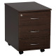 Sorted Mobile Pedestal, 3 Drawer Central Locking in Wenge Melawood