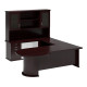 Volante Managerial Office Desk with Two Glass Door Top Unit with Pedesnza