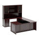 Admiral Office Desk with Two Glass Door Top Unit with Pedesnza
