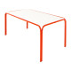 Baby Table 900 x 600 mm, White Top with Red Steel Frame