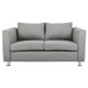 Barberton Sofa Double Seater, light gray upholstered fabric sofa with cushioned back and armrests.