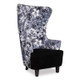 Barcelona Wingback Chair by Office Stock, Floral Patterned Upholstery with Black Base, Hospitality Furniture