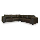 Peru Corner Unit Sofa by Office Stock South Africa, Dark Brown Leather, L-Shaped Design