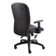 Diva Medium-Back Office Chair with dark grey fabric seat and backrest, black armrest, and five-legged base with casters, featuring a sturdy frame and adjustable design for ergonomic comfort.