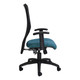 Teal Ergonomic Chair with Black Frame and Mesh Back, Featuring a High Backrest and Adjustable Armrests, on Five Caster Wheels, Showcasing Comfortable and Supportive Design, from Office Stock South Africa's 67 Brand, Lisa Mesh High-back Model.
