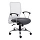 Grey Office Chair with Mesh Back, Black Armrests, and Five-Star Base, Exemplifying Durable Office Seating, Featuring a Medium-back Design and Sleek, Ergonomic Build by Office Stock South Africa, Under the Brand 67, Specifically the Lisa Mesh Model.