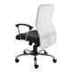 Black Office Chair with Mesh Back from Office Stock South Africa, Featuring a Medium-back Design, Chrome Base, and Armrests, Showcasing a Sleek and Ergonomic Lisa Mesh Medium-back Office Chair with a Sturdy 5-star Base.
