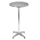 Diablo Bar Table, Modern Metal Bar Table with a Textured Round Top and a Sleek Chrome Finish.