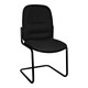 Kingston Visitor Side Office Chair SAC-VCS-KIS, black fabric upholstered chair with a metal sled base for comfortable seating in office or visitor areas.