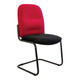 Kingston Visitor Side Office Chair SAC-VCS-KIS, red and black fabric upholstered chair with a black metal sled base.