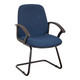 Montego Visitor Office Chair SAC-VC-MO, blue upholstered office chair with black armrests and a sled base for conference rooms or reception areas.