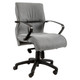 Grey Ombra Medium-back Office Chair by 67, Featuring a Modern Design with Black Armrests and Base, on a White Background, Representing Modern Office Furniture with Ergonomic Support and Style.