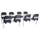 Eight-Seater Canteen Rectangular Alpine Set DA8, modern canteen table with black chairs and white table design for communal dining areas.