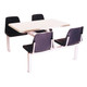 Four Seater Canteen Rectangular Poly Shell Set