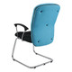 Fiona Visitor Office Chair COF-VCH-FC2, ergonomic office chair with black seat, chrome frame, black armrests, and blue upholstered backrest.