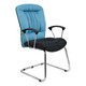 Fiona Visitor Office Chair COF-VCH-FC2, ergonomic office chair with blue cushioned backrest, black padded seat, and chrome frame with black armrests.