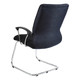 Holly Visitor Office Chair COF-VCH-HC2, black fabric ergonomic visitor chair with cushioned backrest and seat, chrome metal frame with sled base, and adjustable armrests.