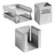 Perforated Steel Desk Set: Two-tier Letter Tray, Paper Cube Holder & Pencil Cup
