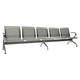 Heavy Duty Steel Airport Bench, five-seater airport seating with perforated metal seats and armrests, constructed from durable steel with a sleek finish.