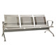 Stainless Steel Airport Bench | JOC-ABC-ASS1, Metal seating bench with three perforated seats and armrests, designed for airports and waiting areas.
