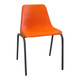 Poly Shell Senior Chair 450 mm High, bright orange plastic seat with black metal legs.